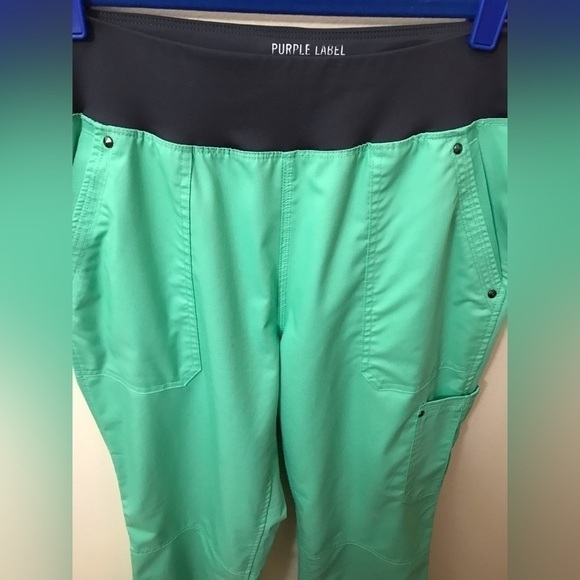 HEALING hands purple label tori womens mid rise stretch yoga scrub pants size ST - Picture 6 of 13